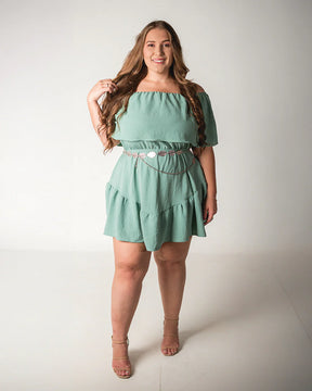 Vestido Macaquinho Plus Size Lila