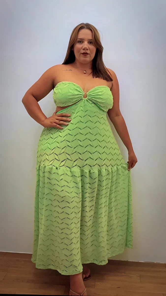 MACAQUINHO VESTIDO LONGO PLUS SIZE
