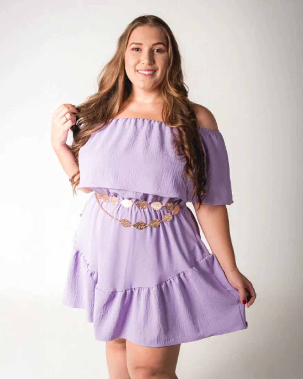 Vestido Macaquinho Plus Size Lila