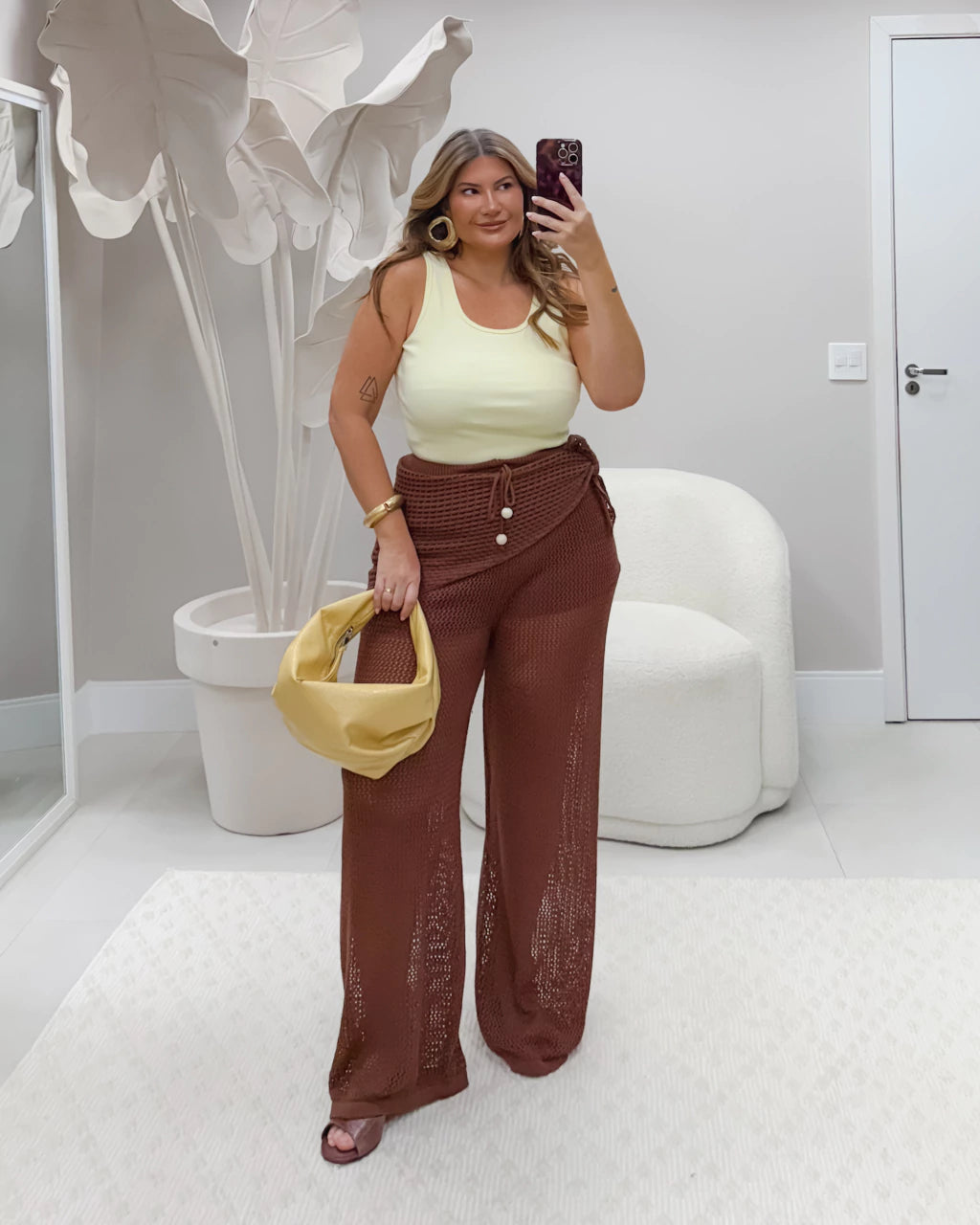 Calça Tricô Marrom
