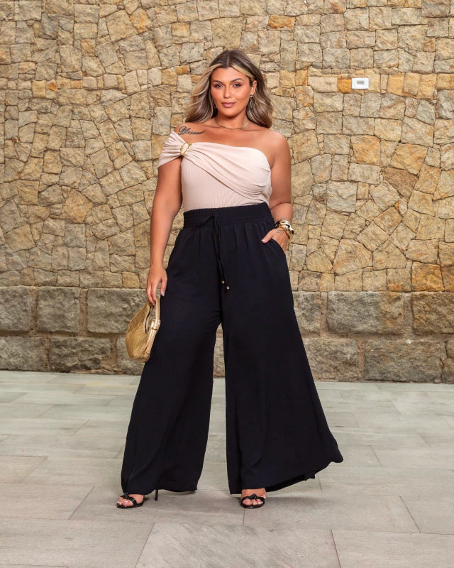 Calça Pantalona Ampla